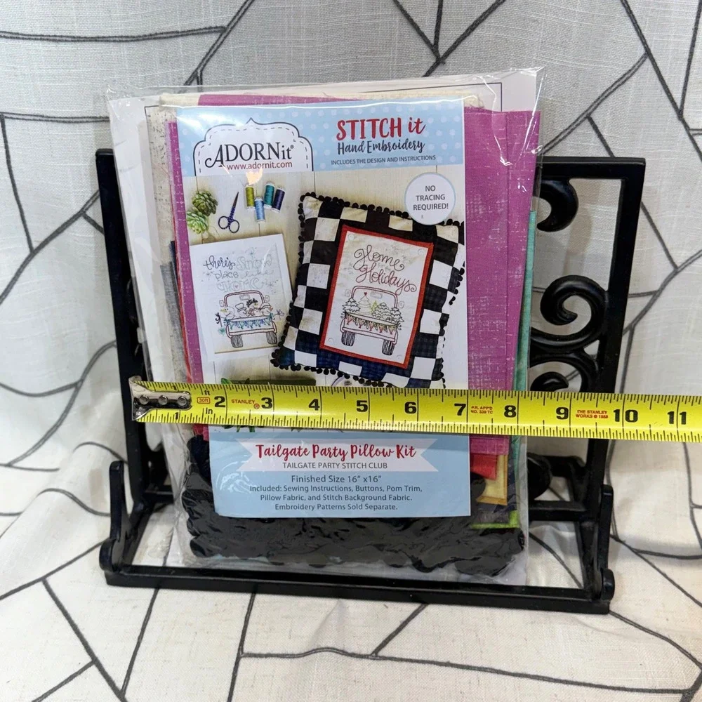 Adornit Tailgate Party Pillow Kit 16x16 Holiday‎ Hand Embroidery Stitch Club